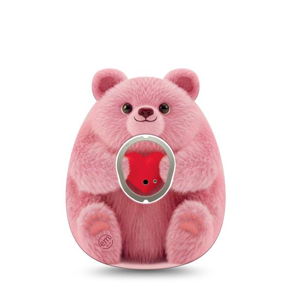 ExpressionMed Bear-y Lovable Dexcom G7 Gumdrop Shape Tape, Dexcom Stelo Glucose Biosensor System, Single Tape + Single Sticker Fluffy bear Patch CGM Design