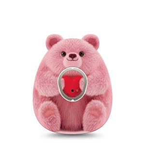 ExpressionMed Bear-y Lovable Dexcom G7 Gumdrop Shape Tape, Dexcom Stelo Glucose Biosensor System, Single Tape + Single Sticker Fluffy bear Patch CGM Design