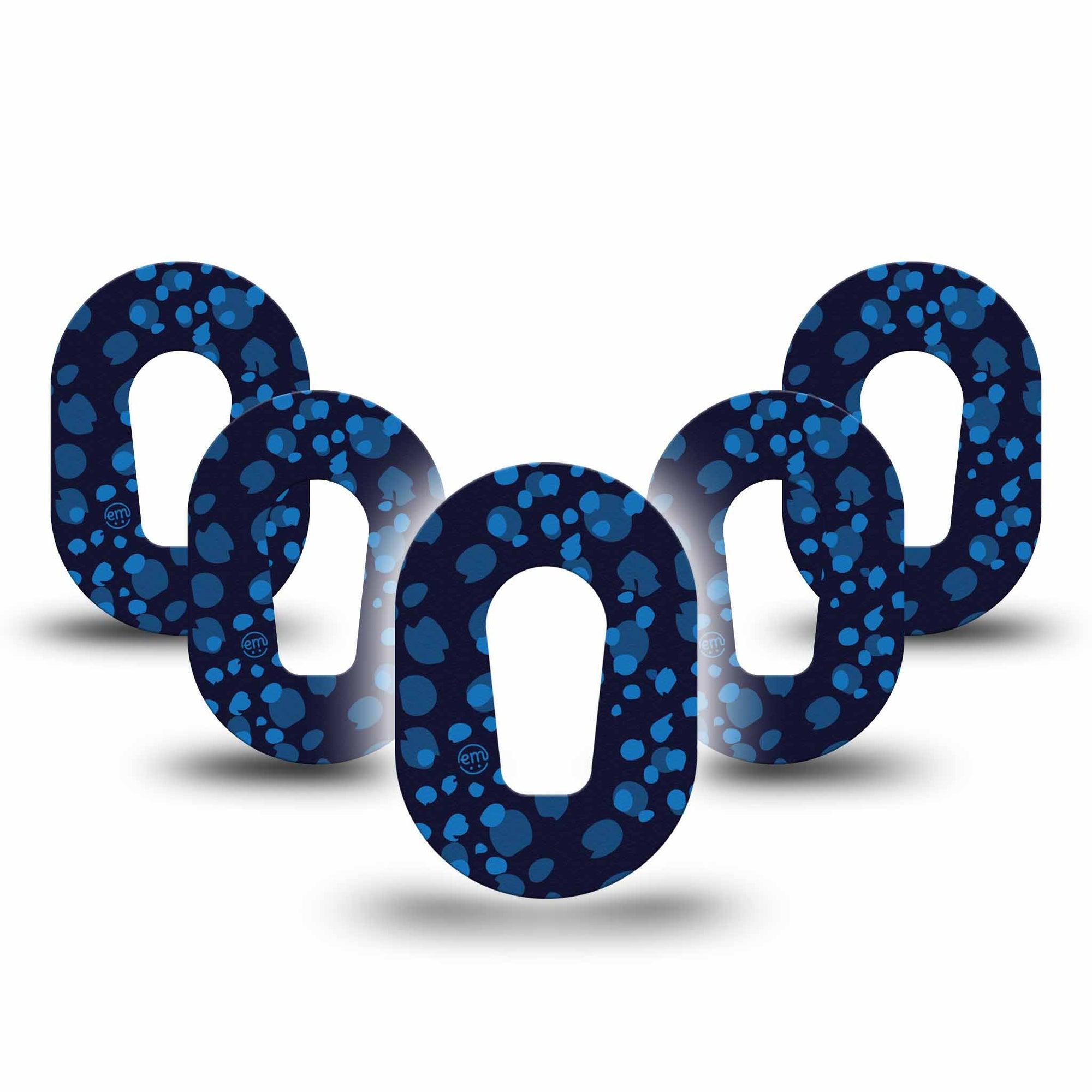 ExpressionMed Blue Drops Dexcom G6 Mini Tape, 5-Pack Tape Classy Navy Blue Drops, Adhesive Tape CGM Design