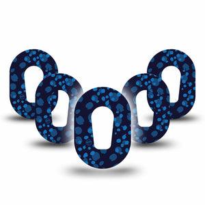 ExpressionMed Blue Drops Dexcom G6 Mini Tape, 5-Pack Tape Classy Navy Blue Drops, Adhesive Tape CGM Design