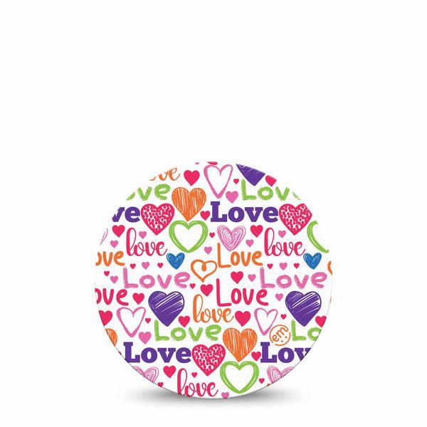 ExpressionMed Abundance of Love Freestyle Libre Overpatch, Abbott Lingo, Single Tape Valentine's Day Card Inspired, Fixing Ring Patch CGM Design