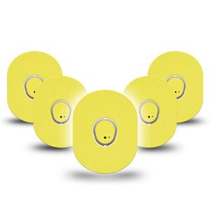 ExpressionMed Butter Yellow Dexcom G7 Tape, Dexcom Stelo Glucose Biosensor System, 5-Pack Tape and 5-Pack Sticker Pantone 601 U, Overlay Tape CGM Design