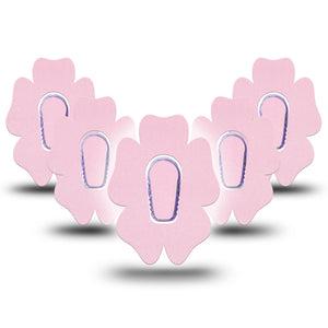 ExpressionMed Baby Pink Dexcom G6 Flower Shape Tape, 5-Pack Tape and 5-Pack Sticker Color Sample Inspired, Adhesive Patch Continuous Glucose Monitor Design
