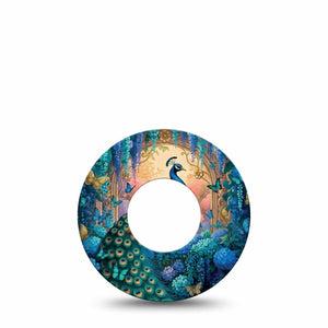 ExpressionMed Majestic Peacock Freestyle Libre, Libre 2 Plus, and Abbott Lingo, Single Tape elegant peacock style Fixing Ring Patch for CGM