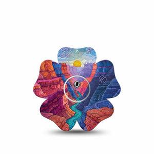 ExpressionMed Grand Canyon Freestyle Libre 3 and Libre 3 Plus Flower, Single Tape and Single Sticker southwest landscape design Adhesive Tape for CGM