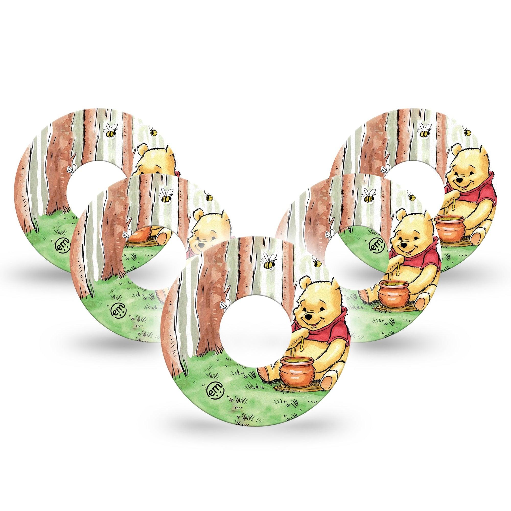 ExpressionMed Winnie the Pooh Infusion Set Tape 10-Pack Storybook Winnie the Pooh Inspired Overlay Patch CGM Design