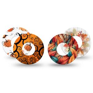 ExpressionMed Halloweeny Variety Pack Freestyle Libre Tape, Abbott Lingo, 4-Pack Variety Orange Halloween Palette Fixing Ring Tape Continuous Glucose Monitor Design