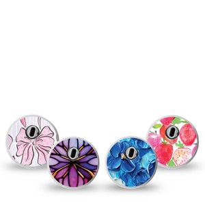 ExpressionMed Bright Freestyle Libre 3 and Libre 3 Plus Sticker, 4-Pack Sticker bright graphic pattern Vinyl Decoration for CGM
