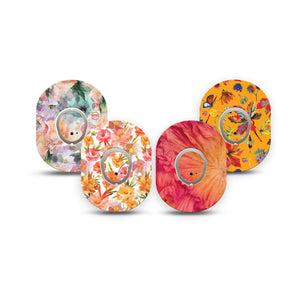 ExpressionMed Ruffle Bloom Dexcom G7 and Dexcom Stelo Glucose Biosensor System Mini, tape and sticker  soft floral texture Adhesive Tape for CGM