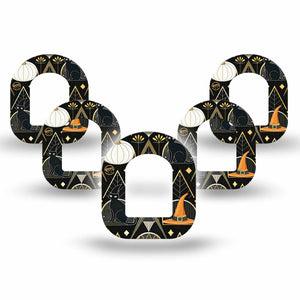 ExpressionMed Art Deco Halloween Omnipod Mini Tape, 5-Pack Tape Black Cats Art Deco, Adhesive Tape Pump Design