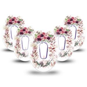 ExpressionMed Just Breathe Dexcom G6 Mini Shape Tape 5-Pack Tape and 5-Pack Sticker Stress Relief, Adhesive Patch Continuous Glucose Monitor Design