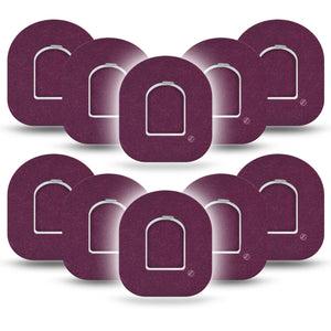 ExpressionMed Wine Red Omnipod Tape, 10-Pack Tape and 10-Pack Sticker Color Sample Inspired, Adhesive Patch Pump Design