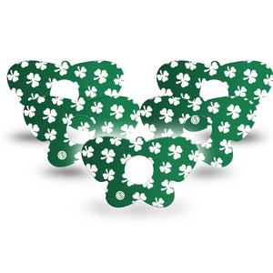 ExpressionMed Shamrock Freestyle Libre 3 and Libre 3 Plus Butterfly Shape Tape 5-Pack Tape Clover Leaves, Overlay Patch CGM Design