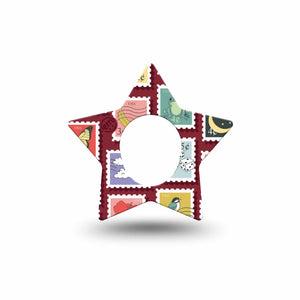ExpressionMed Postage Stamp Dexcom G7 and Dexcom Stelo Glucose Biosensor System Star, Single Tape Cute icon postage stamps Overlay Tape for CGM