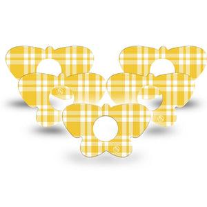ExpressionMed yellow gingham Infusion Butterfly, 10-Pack Yellow plaid gingham Fixing Ring Tape For Pump