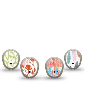 ExpressionMed Heatwave Variety Pack Dexcom G7 Sticker, Dexcom Stelo Glucose Biosensor System, 4-Pack Sticker Variety Summer Pastels Prints, Vinyl Decoration Continuous Glucose Monitor Design