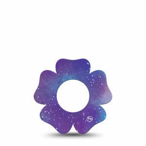 ExpressionMed Galaxy Freestyle Libre 2 and Libre 2 Plus Flower Shape Tape, Abbott Lingo, Single Tape Galaxy Space Plaster CGM Design