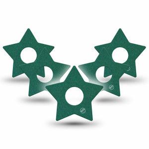 ExpressionMed Forest Green Freestyle Libre 3 and Libre 3 Plus Star Shape Tape, 5-Pack Tape Pantone 7727U, Patch CGM Design