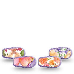 ExpressionMed Blooming Radiance Variety Pack Dexcom G6 Sticker, 4-Pack Sticker Variety Sunset Tone Florals, Vinyl Decoration Continuous Glucose Monitor Design