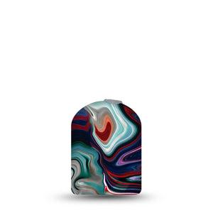 ExpressionMed Moody Marble Pod Full Wrap Sticker Pod Full Wrap Sticker Single Sticker Blue with red Marbled design Vinyl Graphics Pump design