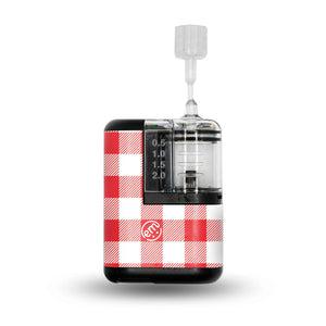 ExpressionMed Red Gingham Mobi Sticker, Single Sticker Picnic plaid Waterproof Sensor Cover For Insulin Pump