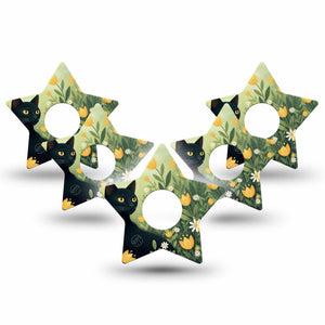 ExpressionMed Jungle Cat Freestyle Libre 3 and Libre 3 Plus Star, 5-Pack Floral meadows Decorative Patch for Continuous Glucose Monitor