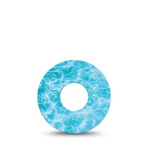 ExpressionMed Sunlit Water Infusion Set, 5-Pack Rippling blue water Decorative Patch For Insulin Pump