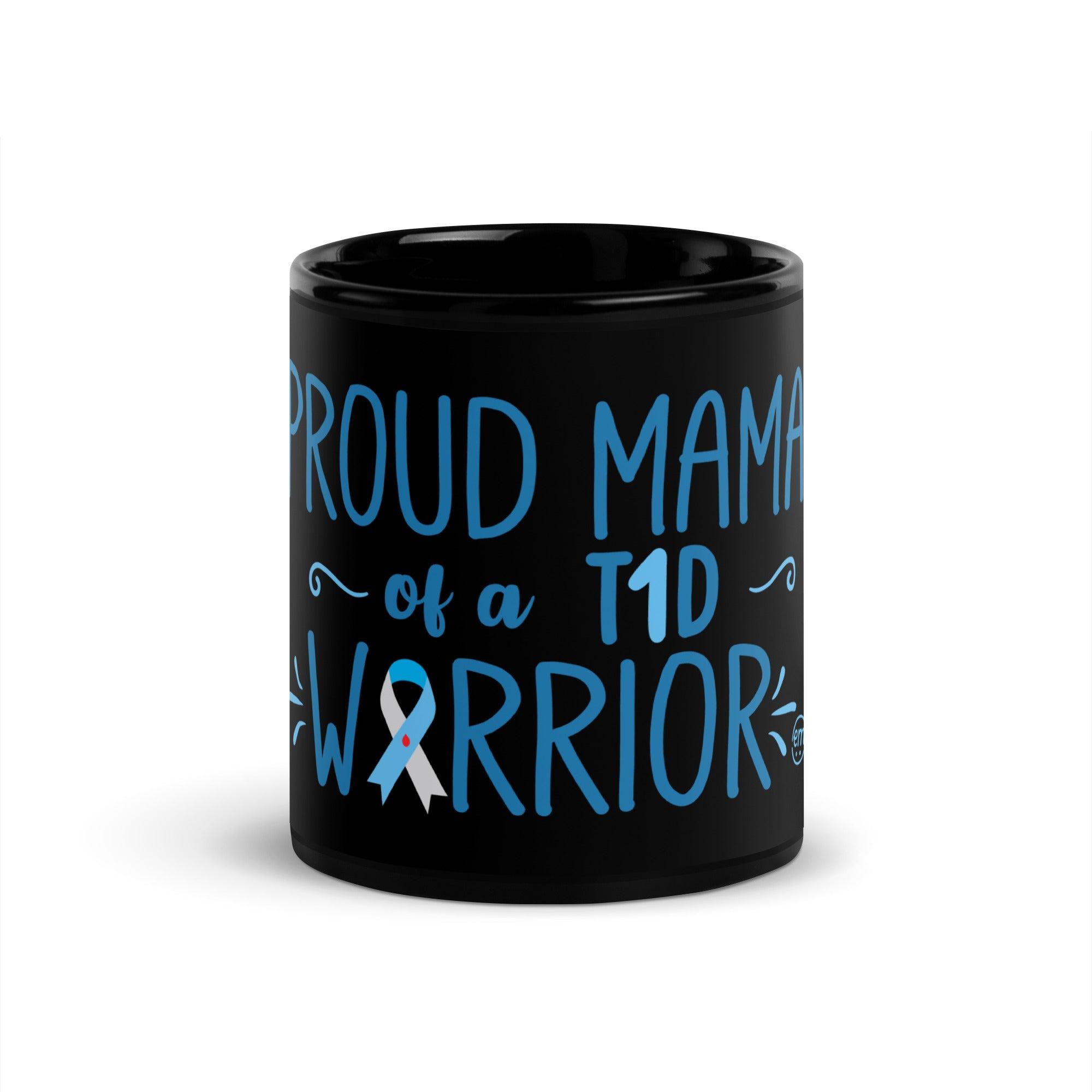 ExpressionMed Proud Mama of a T1D Warrior Black Coffee Mug