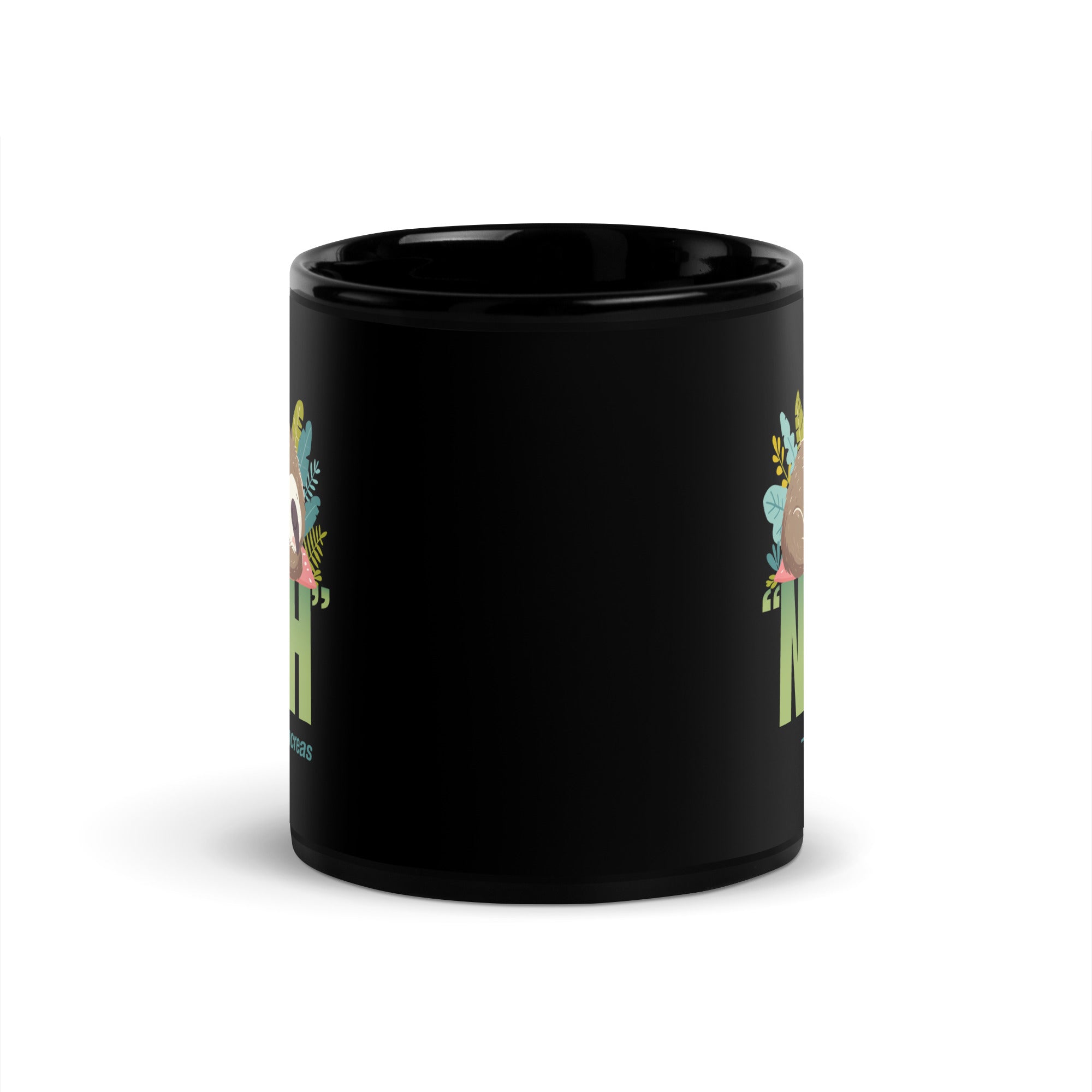 ExpressionMed NAH Sloth Black Glossy Mug