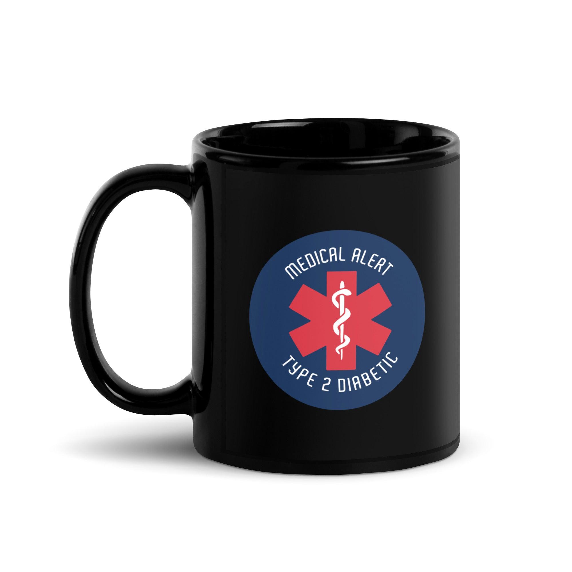 ExpressionMed Type 2 Diabetic Alert Black Glossy Mug