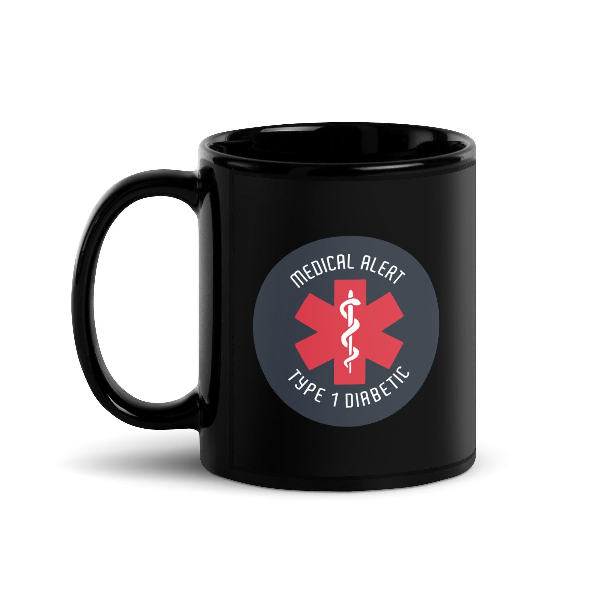 ExpressionMed Type 1 Diabetic Alert Black Glossy Mug