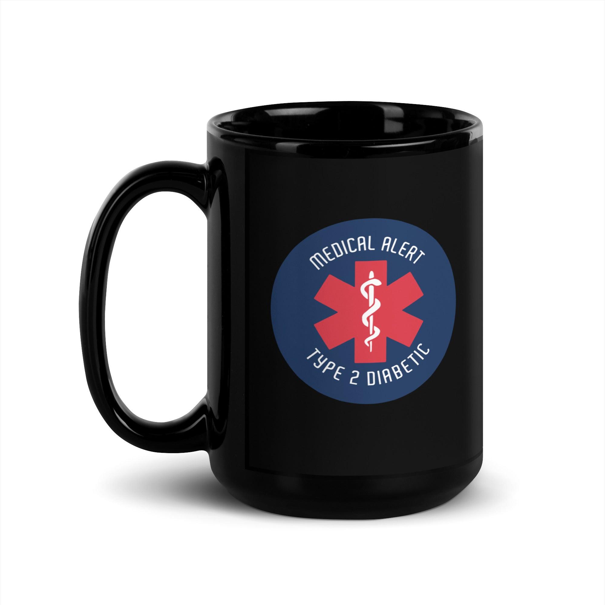 ExpressionMed Type 2 Diabetic Alert Black Glossy Mug