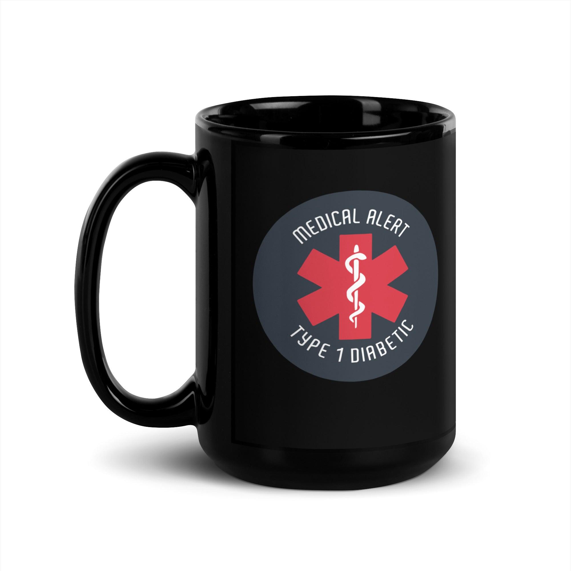 ExpressionMed Type 1 Diabetic Alert Black Glossy Mug