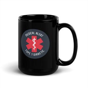 ExpressionMed Type 1 Diabetic Alert Black Glossy Mug