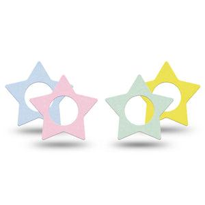 ExpressionMed Solids Variety Pack Freestyle Libre 2 and Libre 2 Plus Star Shape Tape, Abbott Lingo, 4-Pack Tape Variety, Solid Color Pack, Adhesive Tape CGM Design