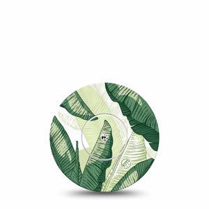 ExpressionMed Palm Leaf Freestyle Libre, Libre 2 Plus, and Abbott Lingo Gumdrop, Single Tape and Single Sticker Plant print Overlay Patch for CGM
