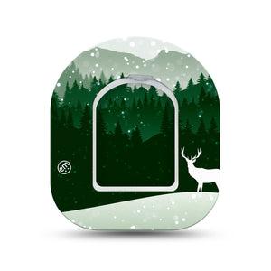 ExpressionMed Winter Wonderland Omnipod Surface Center Sticker and Mini Tape Snowy Season Vinyl Sticker and Tape Design Pump Design