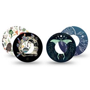 ExpressionMed Witching Hour Variety Pack Freestyle Libre and Libre 2 Plus Tape, Abbott Lingo, 4-Pack Tape Variety Witchy Symbols and Signs, Fixing Ring Tape Continuous Glucose Monitor Design