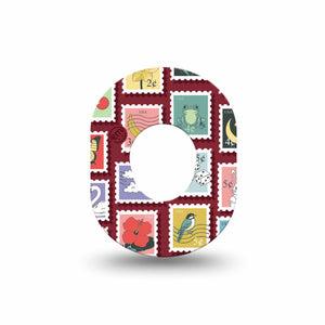 ExpressionMed Postage Stamp Dexcom G7 and Dexcom Stelo Glucose Biosensor System Mini, Single Tape Illistrated postage stamps Waterproof Plaster for CGM