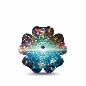 ExpressionMed Disco Lights Freestyle Libre 3 and Libre 3 Plus Flower, Single Tape and Single Sticker Colorful light dots Adhesive Tape for CGM