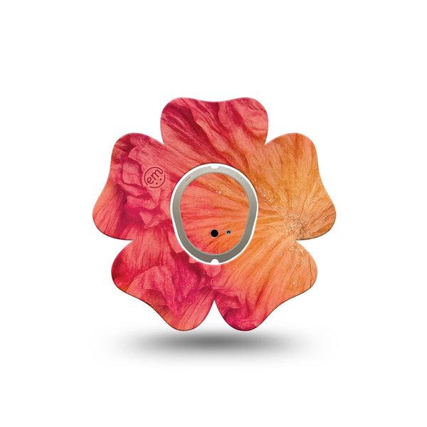 ExpressionMed Ruffles Dexcom G7 and Dexcom Stelo Glucose Biosensor System Flower, Single Tape and Single Sticker Sunset color floral Patch for CGM