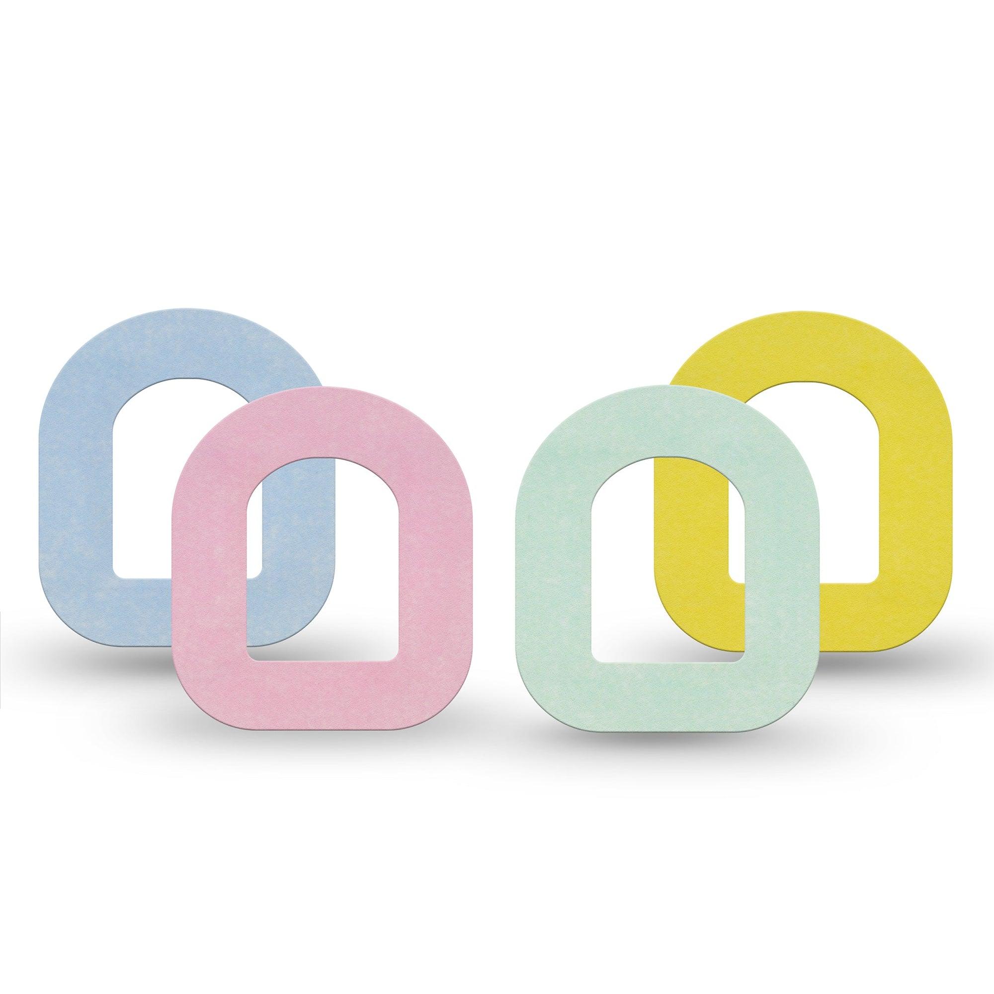 ExpressionMed Tractors Omnipod Mini Tape, 4-Pack Tape Variety, Pale Summer Colors, Adhesive Tape Pump Design