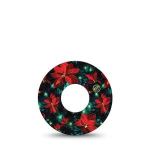 ExpressionMed Christmas Floral Infusion Set Tape, 5-Pack Tape Christmas Bloom, Overlay Patch Continuous Glucose Monitor Design