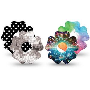 ExpressionMed Disco Pop Freestyle Libre 3 and Libre 3 Plus Flower, 4-Pack Tape disco colors Adhesive Tape for Continuous Glucose Monitor