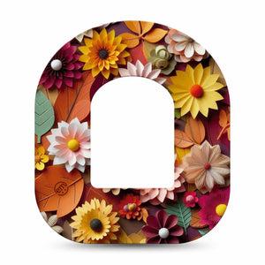 ExpressionMed 3D Floral Omnipod Tape Single Tape Three Dimensional Flower Art Inspired Adhesive Patch Pump Design