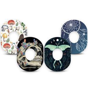 ExpressionMed Witching Hour Variety Pack Dexcom G7 Tape, Dexcom Stelo Glucose Biosensor System, 4-Pack Tape Variety Supernatural Charm Designs, Overlay Tape CGM Design
