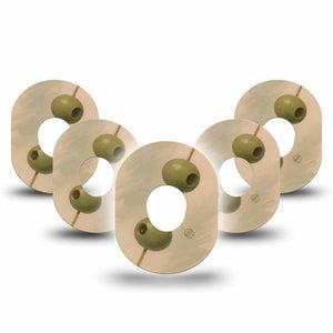 ExpressionMed Olives Dexcom G7 and Dexcom Stelo Glucose Biosensor System, 5-Pack Olive art Adhesive Patch for Continuous Glucose Monitor