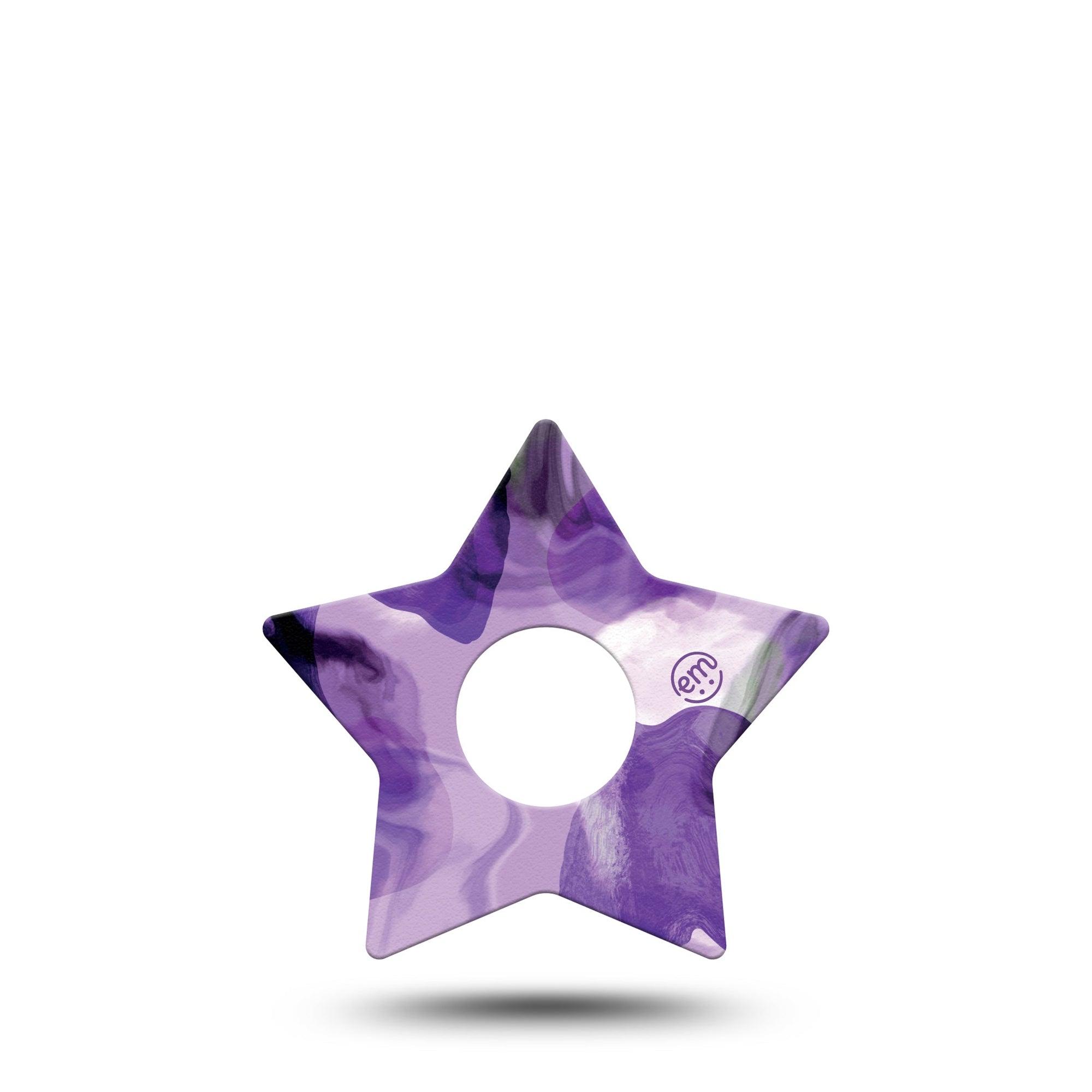 ExpressionMed Purple Storm Freestyle Libre 3 Star Shape Tape Single transparent like purple smoke Plaster CGM Design