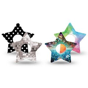 ExpressionMed Disco Pop Freestyle Libre 3 and Libre 3 Plus Star, 4-Pack Tape pop art pattern Decorative Adhesive Tape for Continuous Glucose Monitor