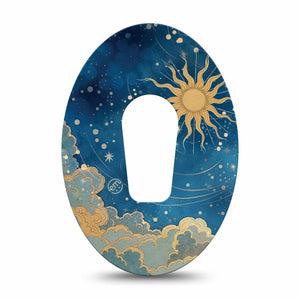 ExpressionMed Mystic Skies Dexcom G6, Single Tape Magical sun Fixing Ring Tape for Continuous Glucose Monitor